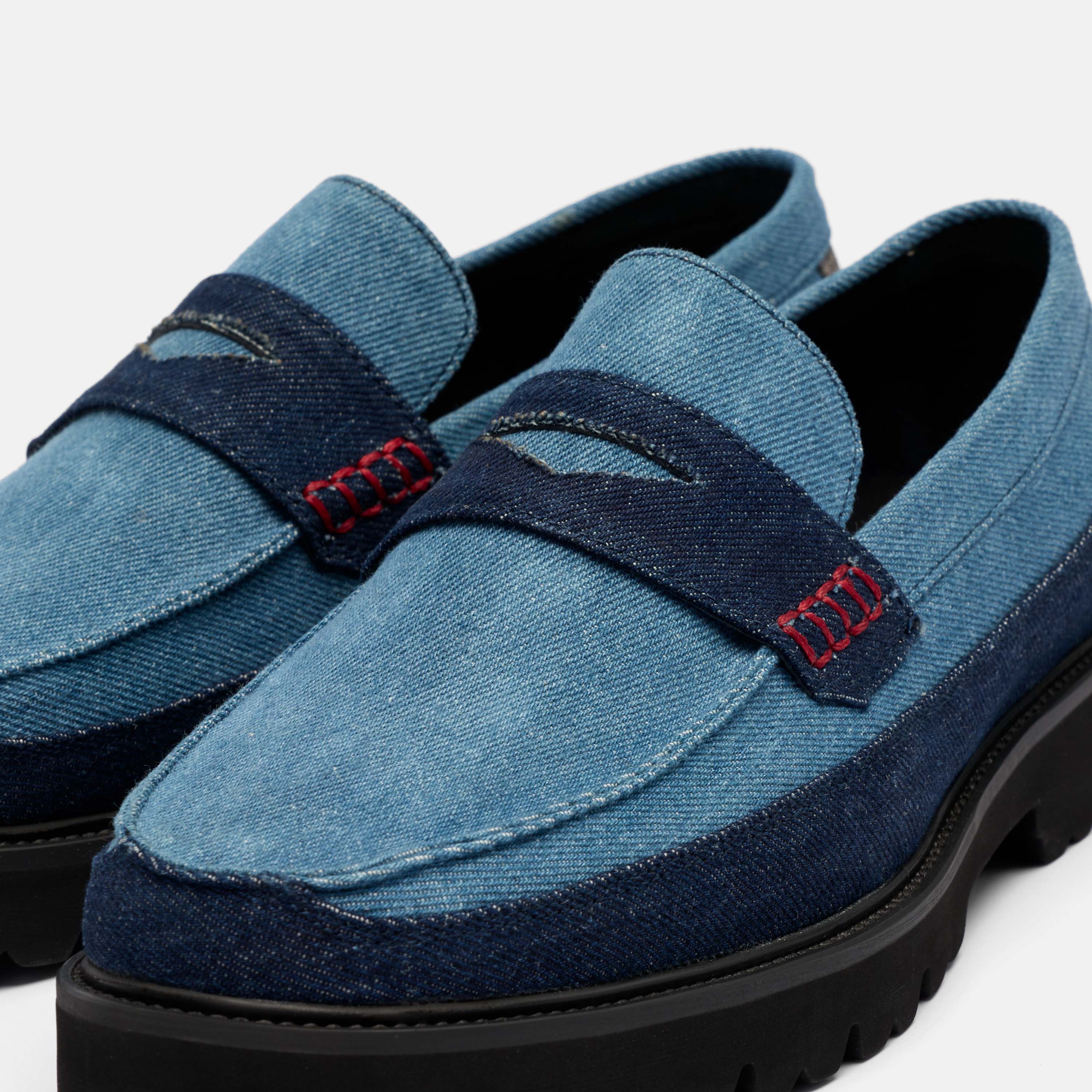 Adler Denim Lug Penny Loafers - Image 3