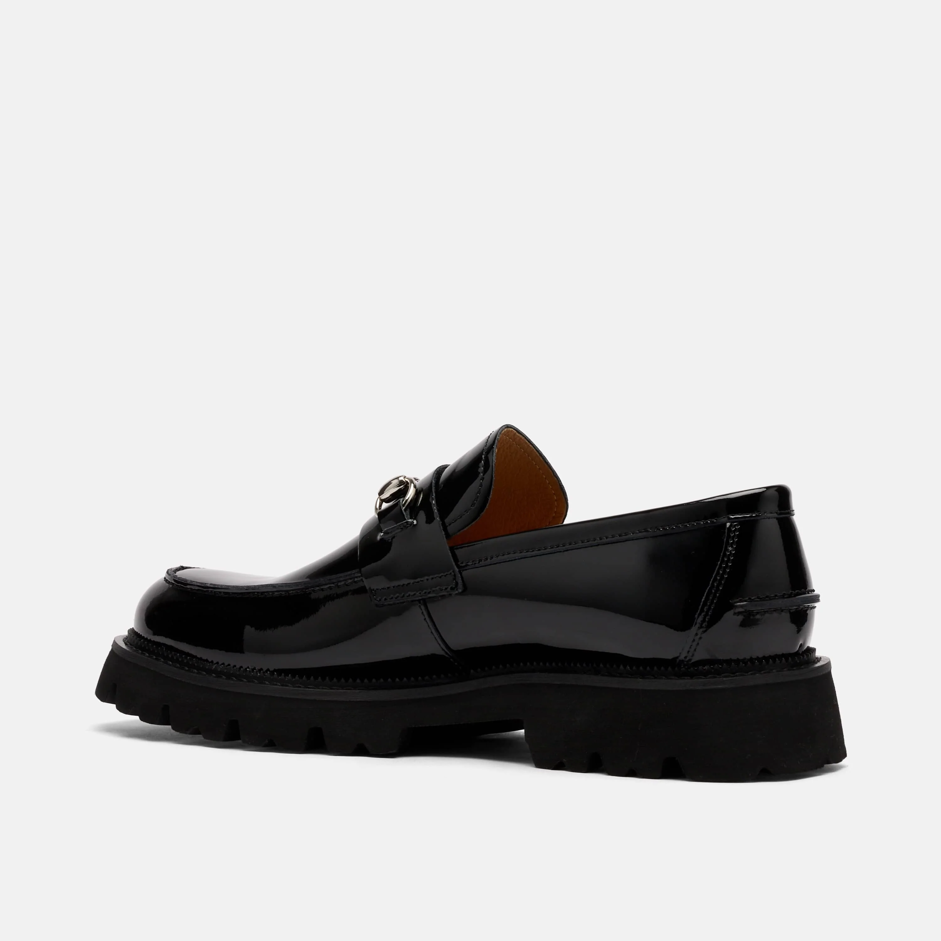 Blake Black Patent Leather Lug Bit Loafers - Image 5