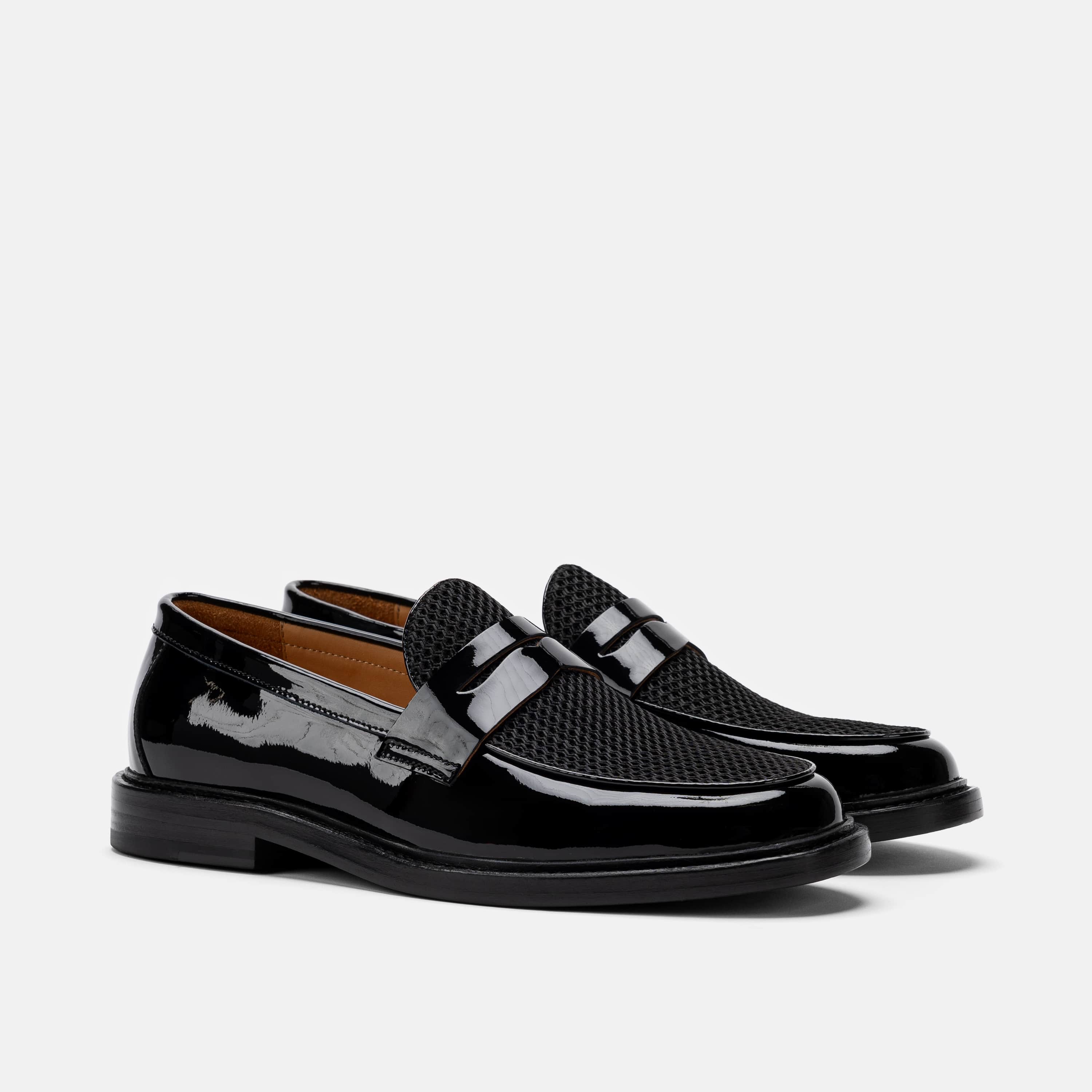 Calum Black Leather Penny Loafers - Image 2