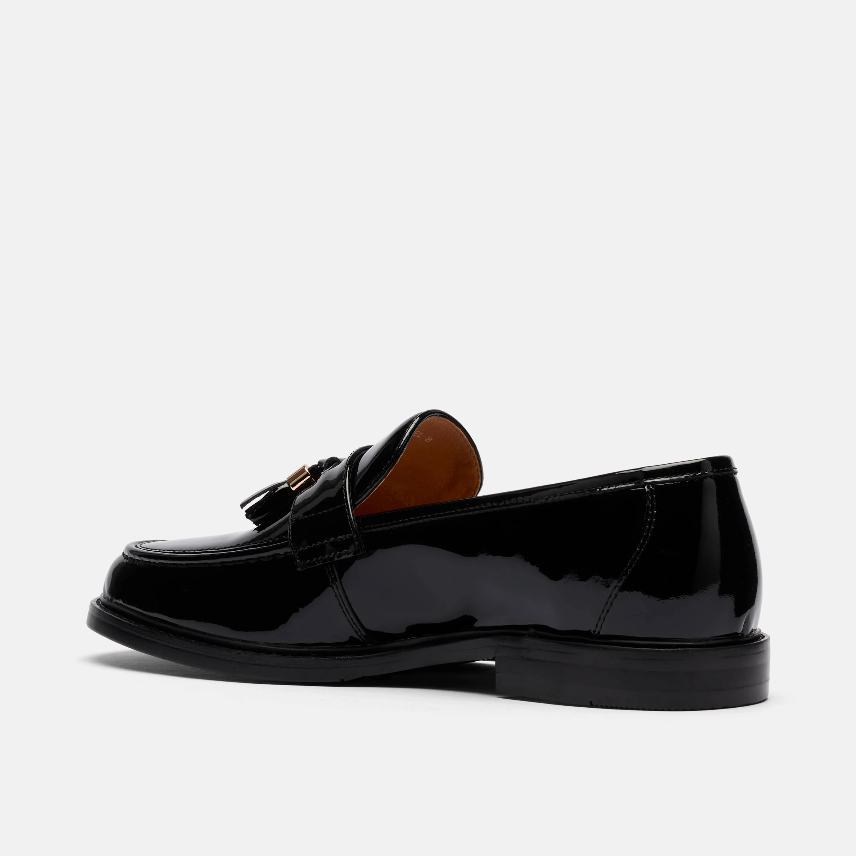 Denzel Black Patent Leather Tassel Loafers - Image 4