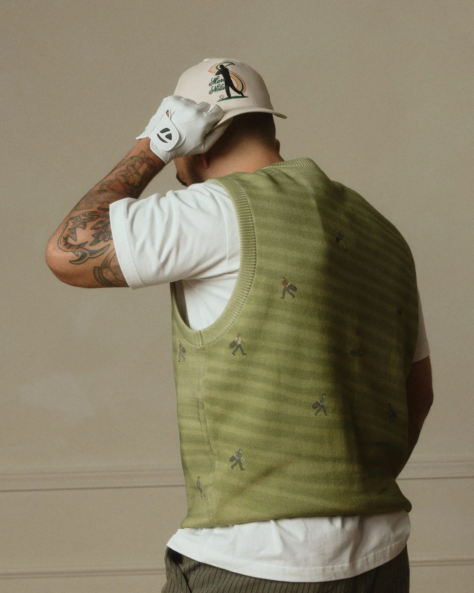 Golf Players Knit Vest - Mossy Green - Image 7
