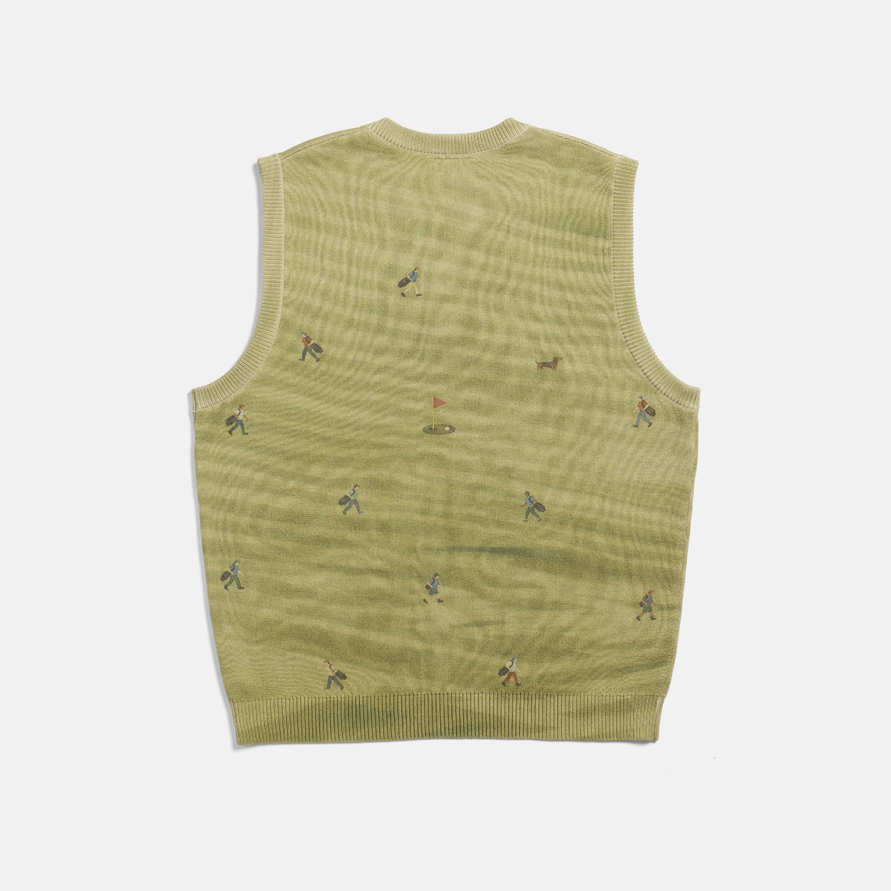 Golf Players Knit Vest - Mossy Green - Image 8