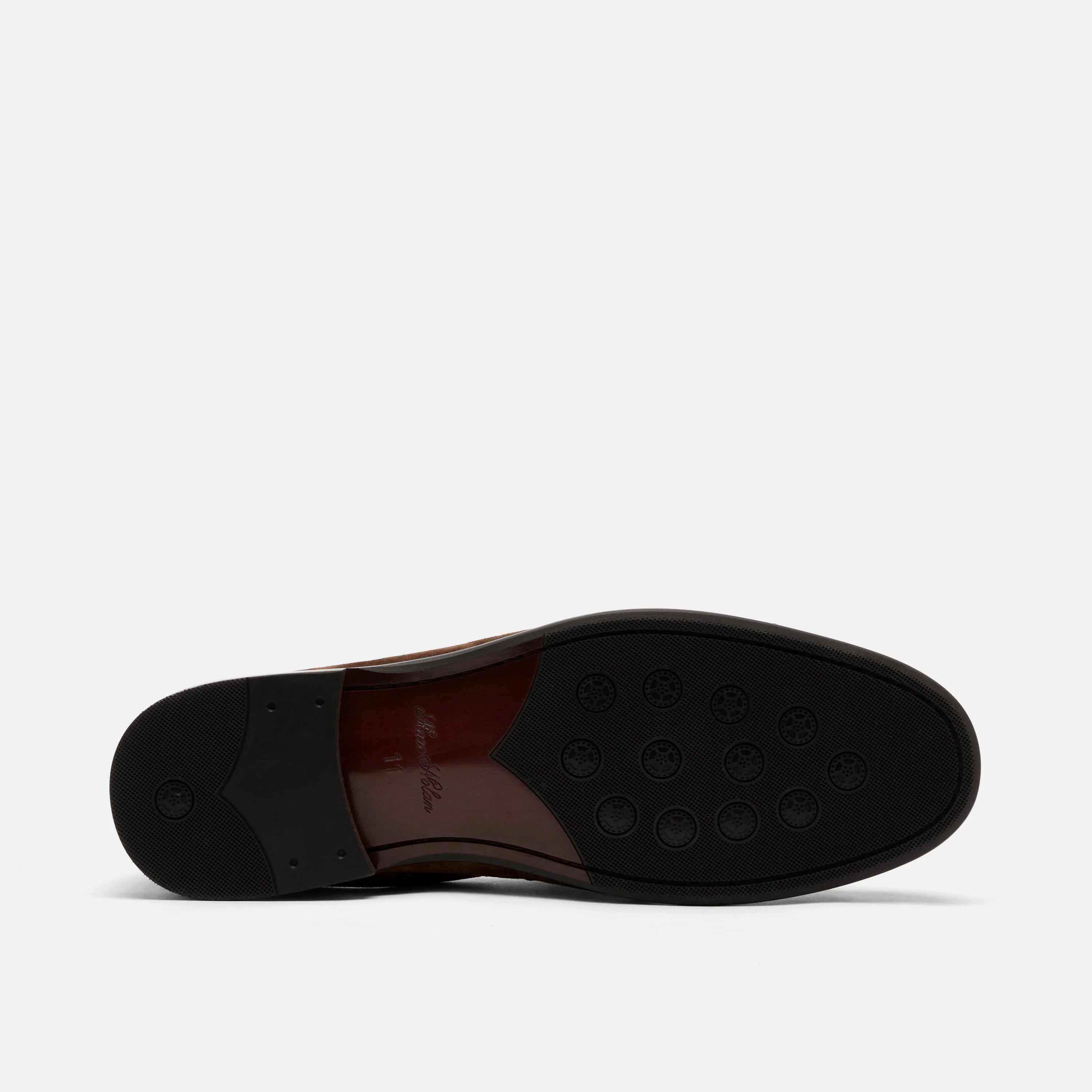 Kennedy Triple Brown Pleated Suede Penny Loafers - Image 6