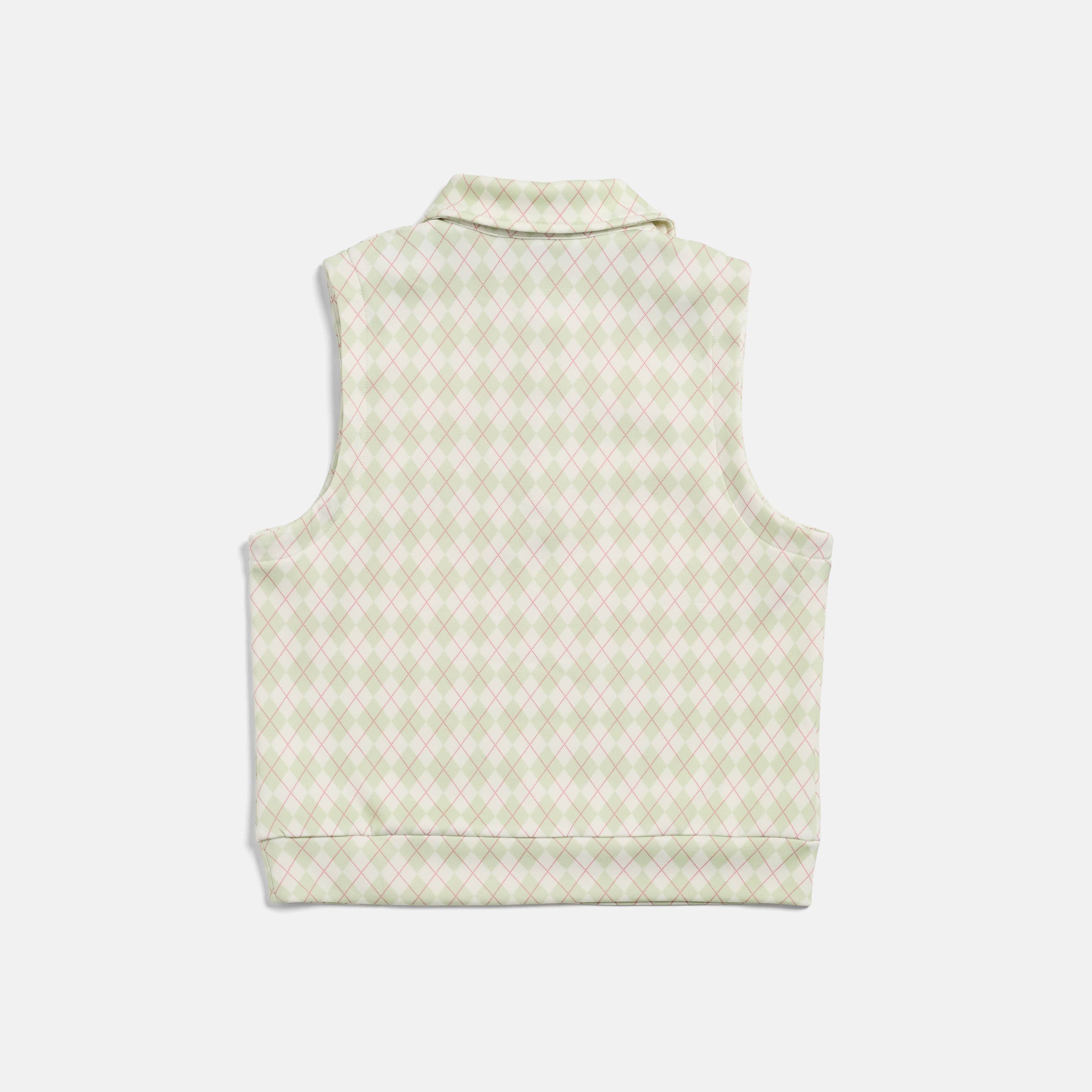 Women's Argyle Golf Vest - Cream/Sage - Image 6