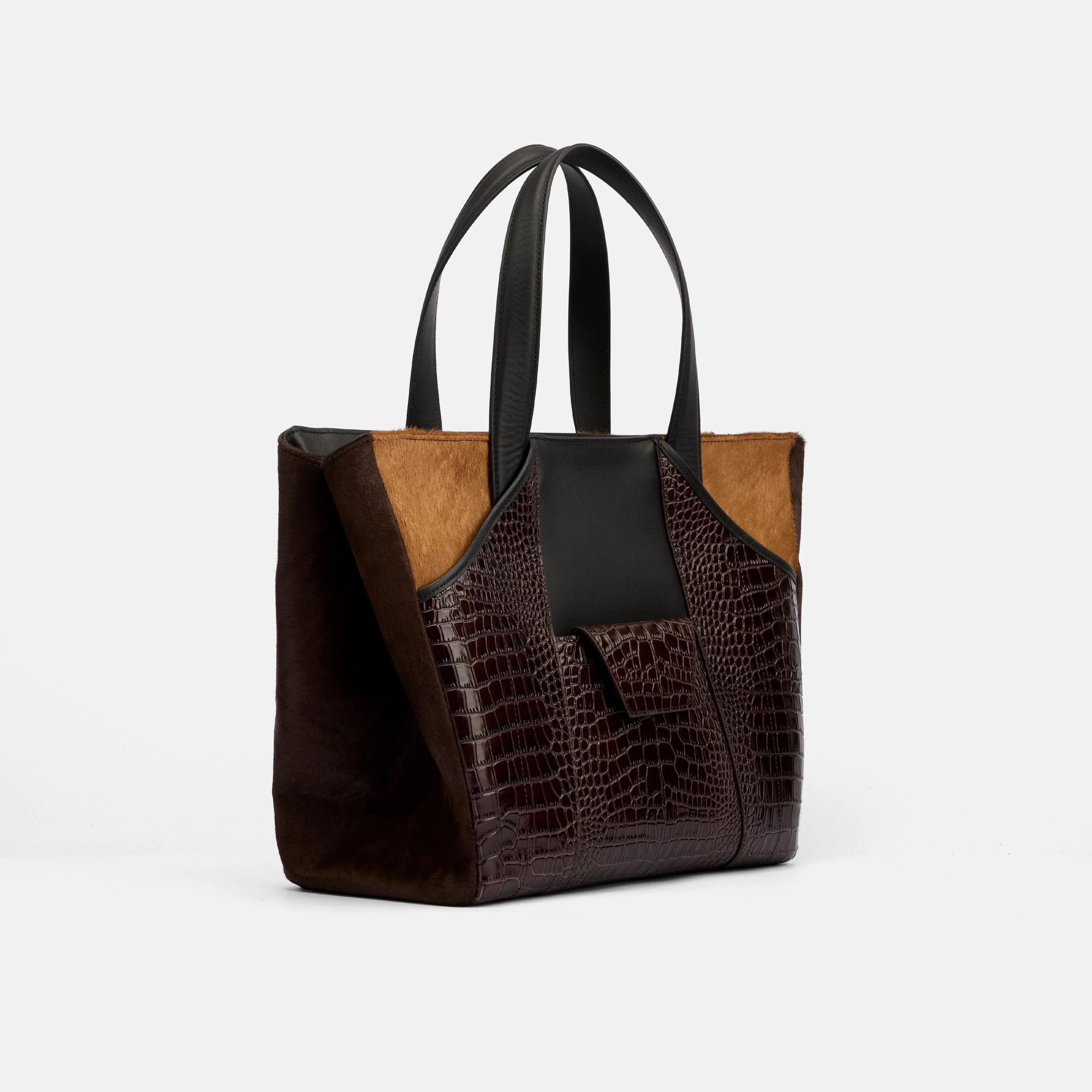 Marissa Structured Tote - Dark Brown Croc Leather - Image 8