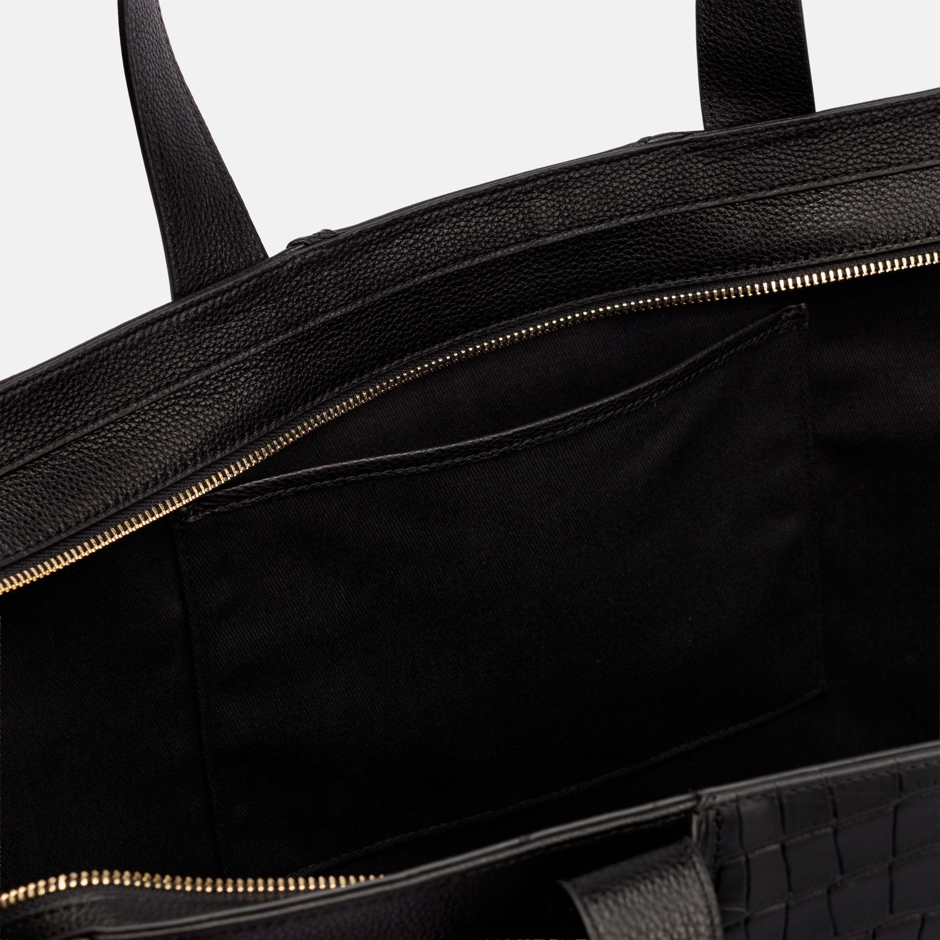 Marissa Structured Tote - Black Croc Leather - Image 5