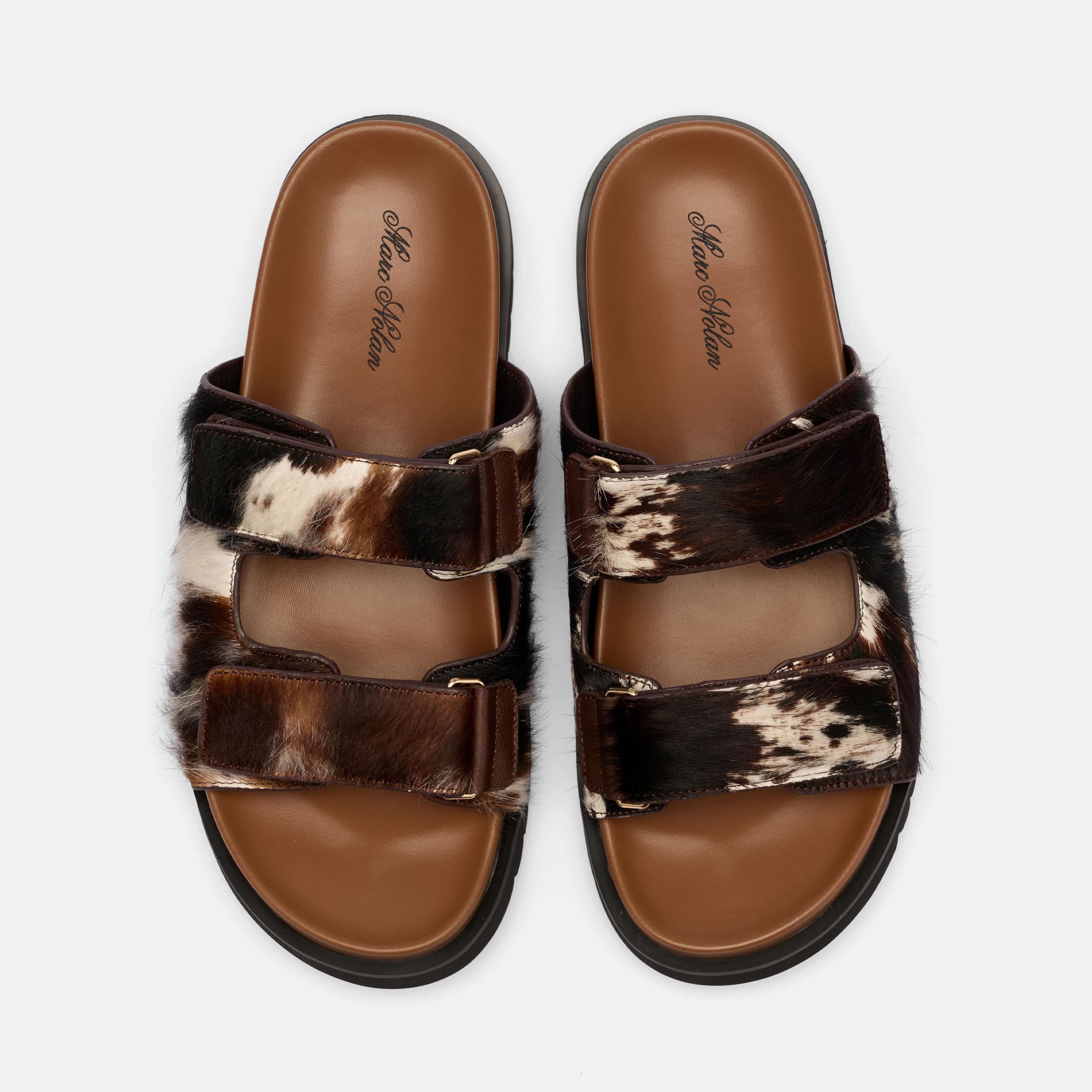 Monaco Dark Horse Pony Hair Strap Sandals - Image 5