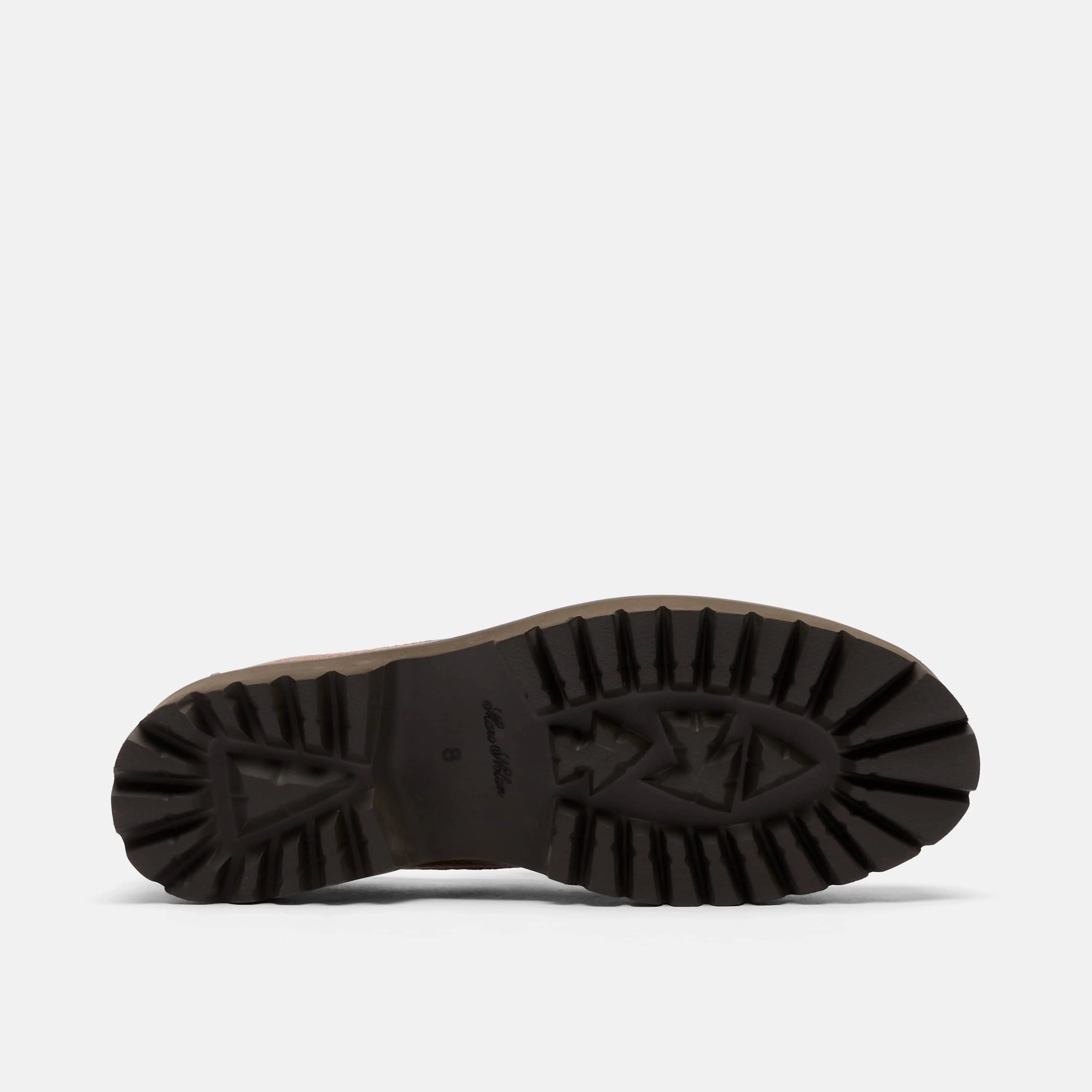 Ms. Adler Brown/Cream/Pink Colorblock Leather Lug Penny Loafers - Image 6