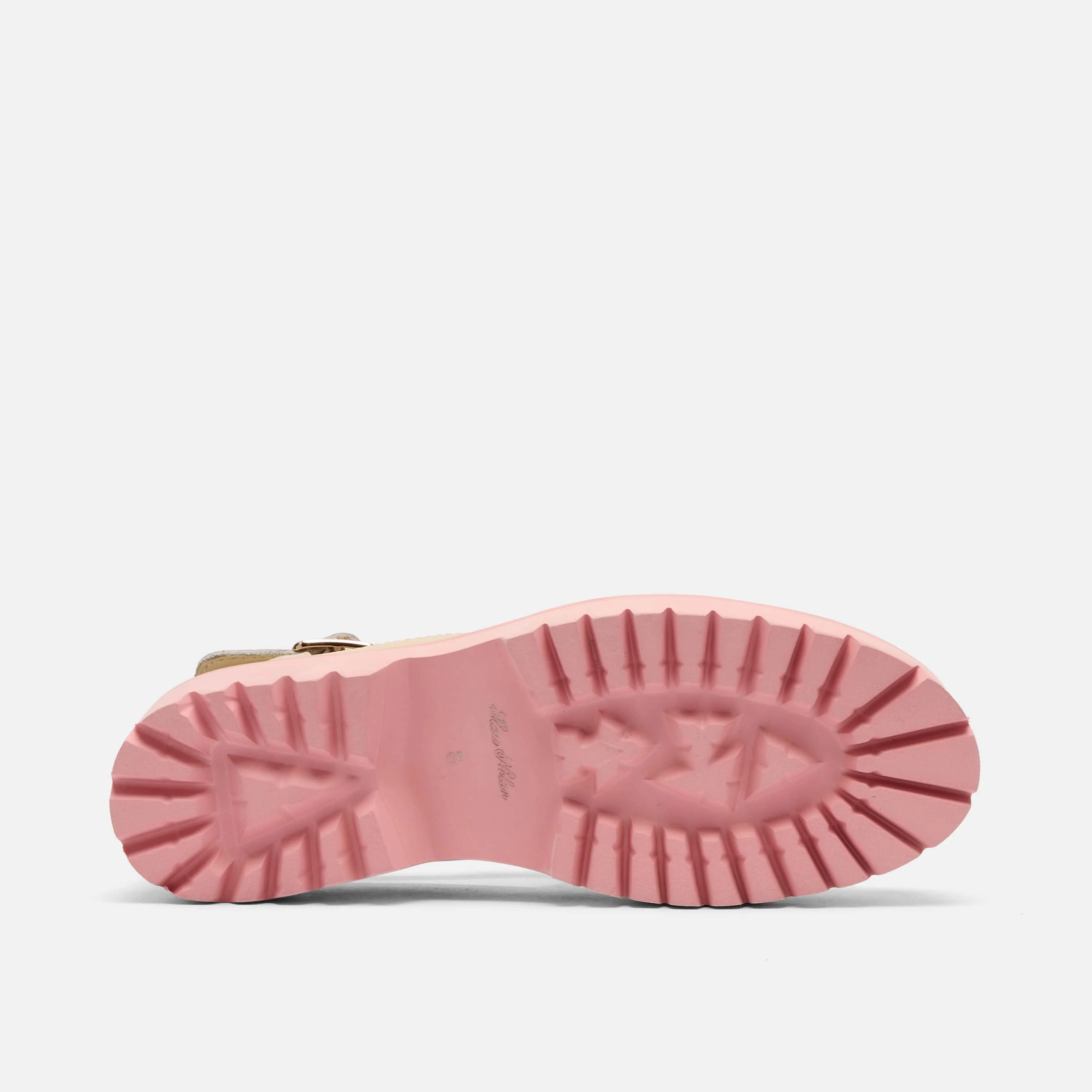 Ms. Magellan Cream/Pink Leather Lug Fisherman Sandals - Image 6
