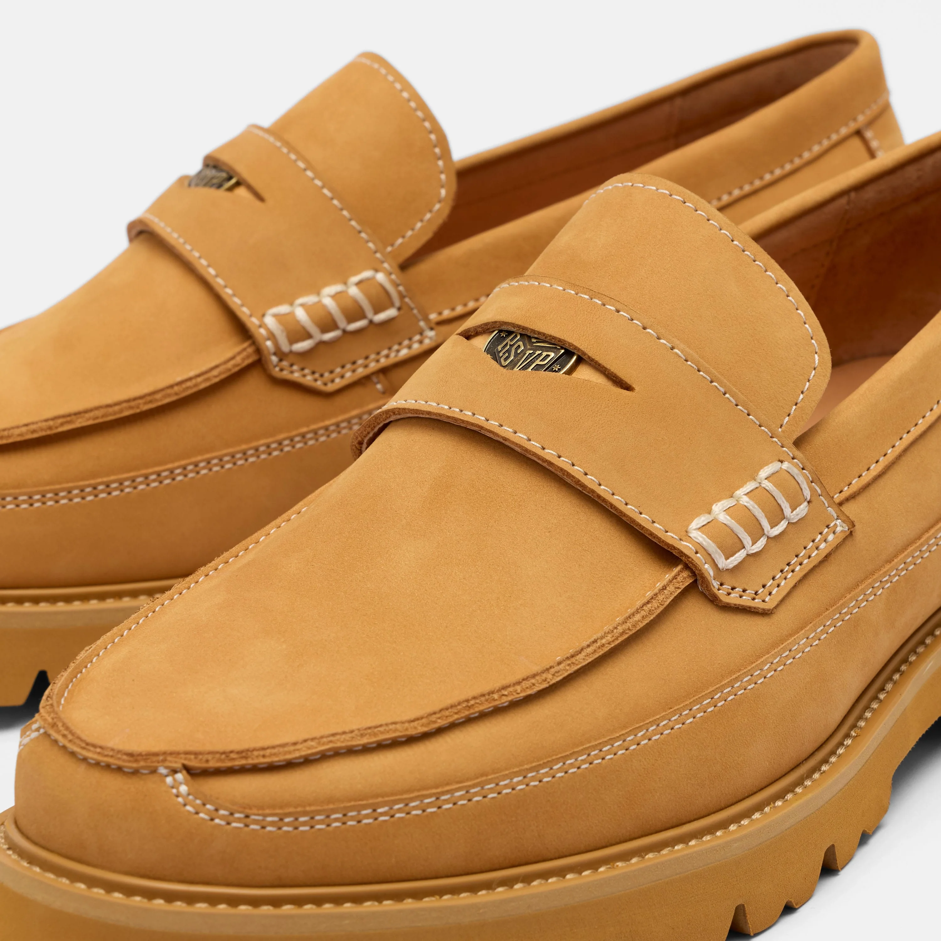 RSVP Gallery Leather Lug Penny Loafers - Image 3
