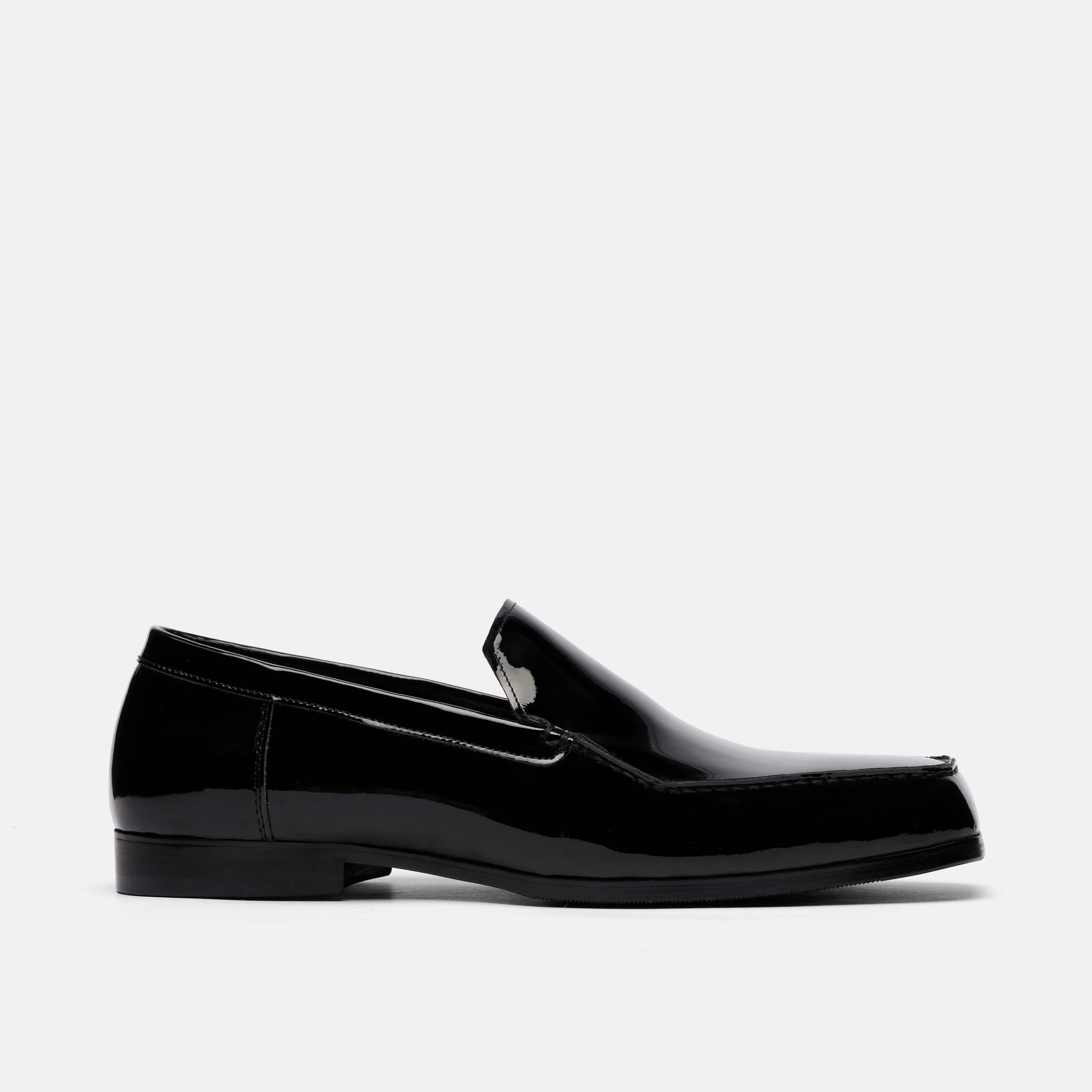 Torino Black Patent Square Toe Loafers