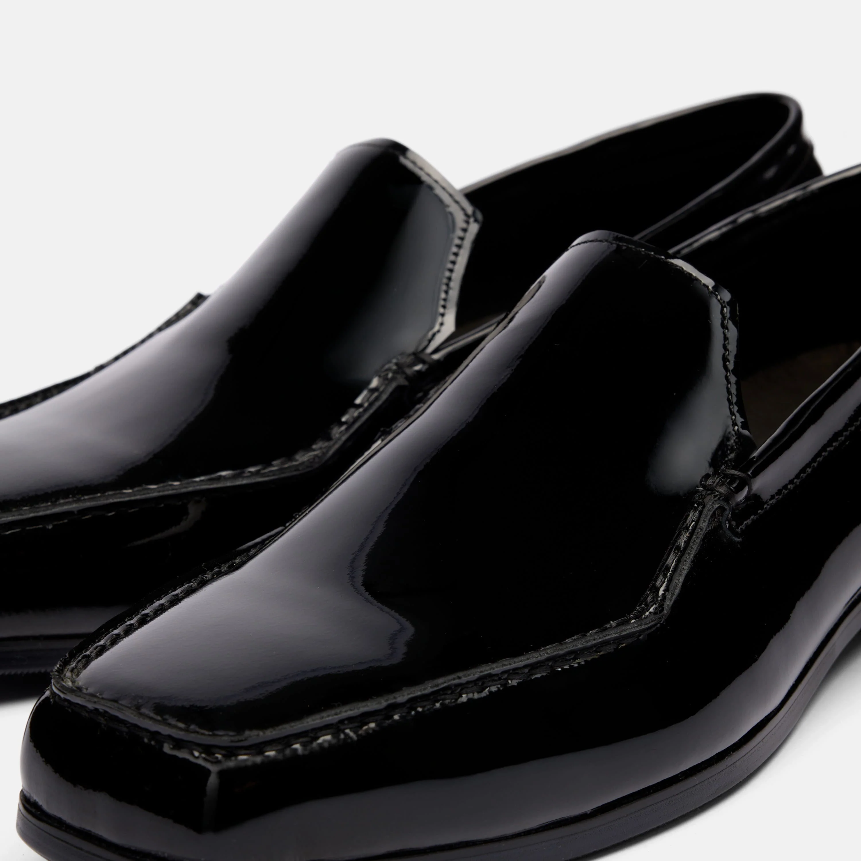 Torino Black Patent Square Toe Loafers - Image 3