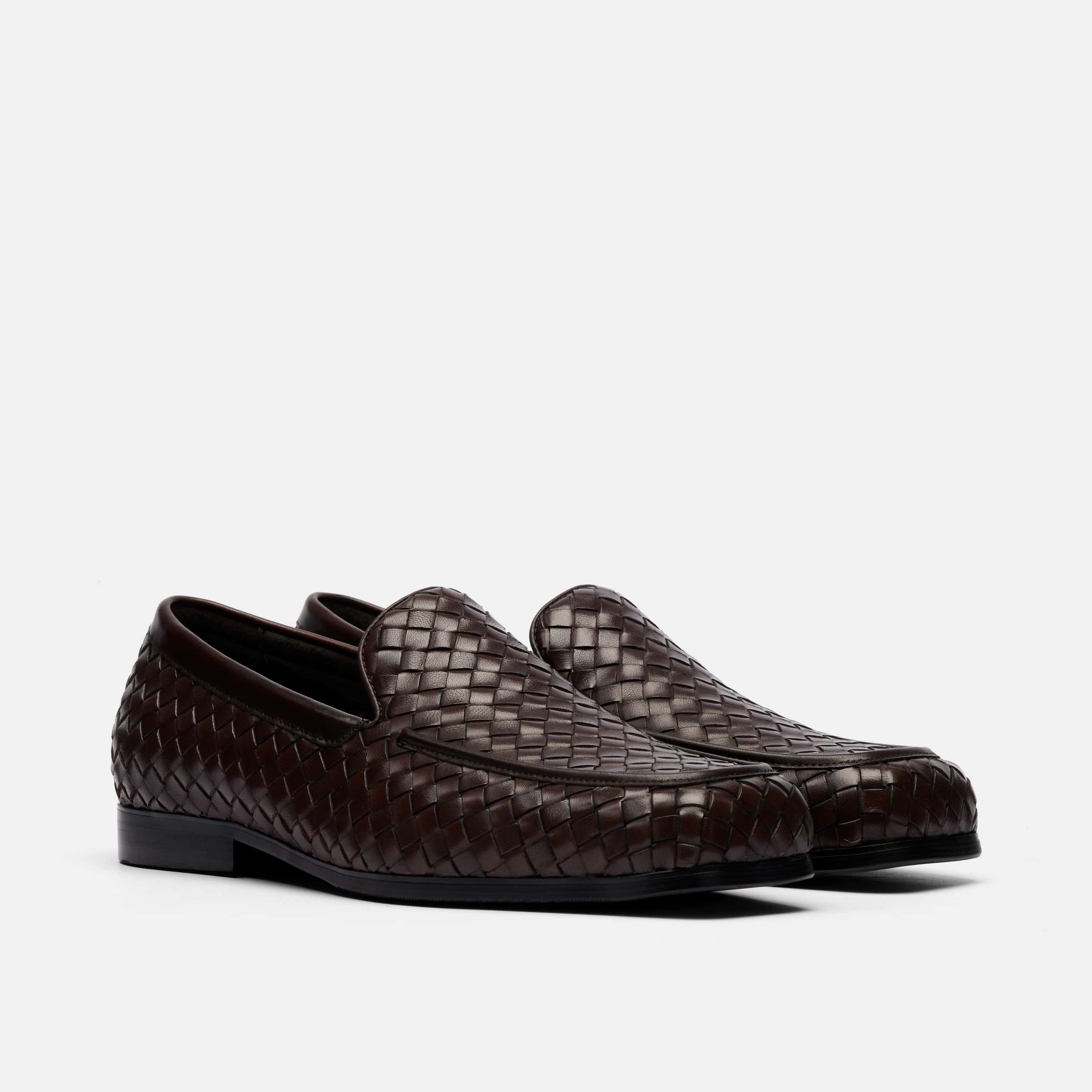 Torino Espresso Woven Square Toe Loafers - Image 2