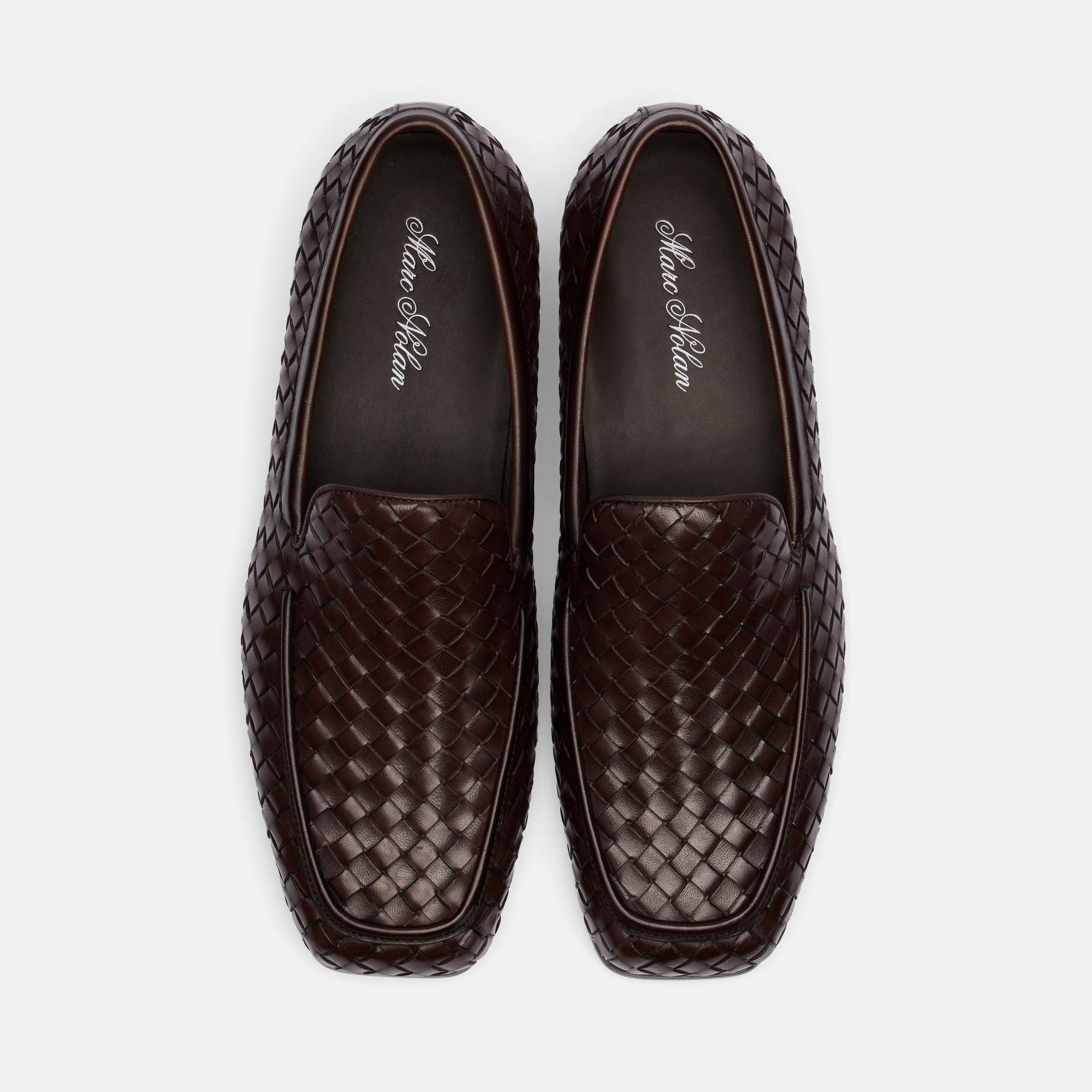 Torino Espresso Woven Square Toe Loafers - Image 5