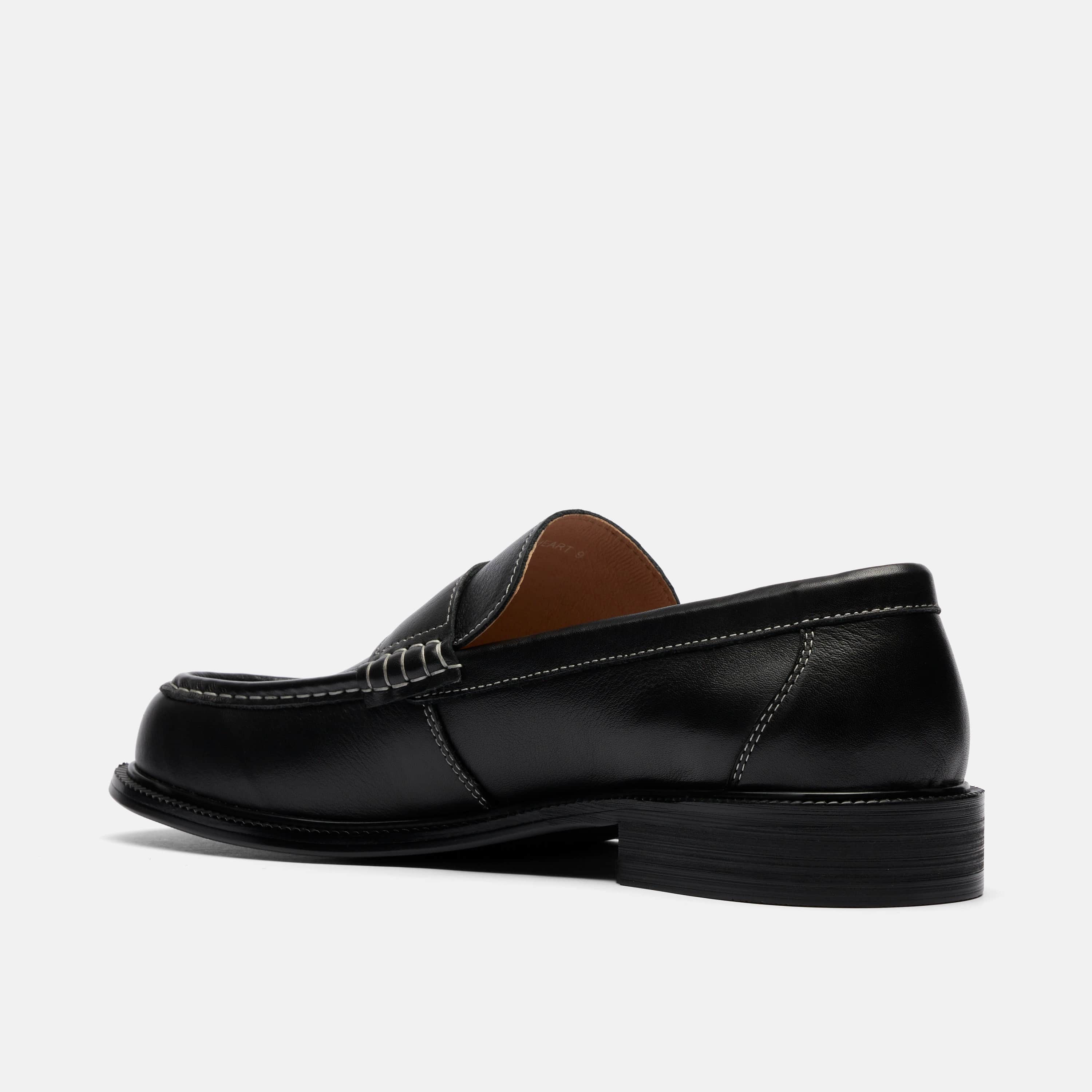 Wildheart Black Leather Penny Loafers - Image 5